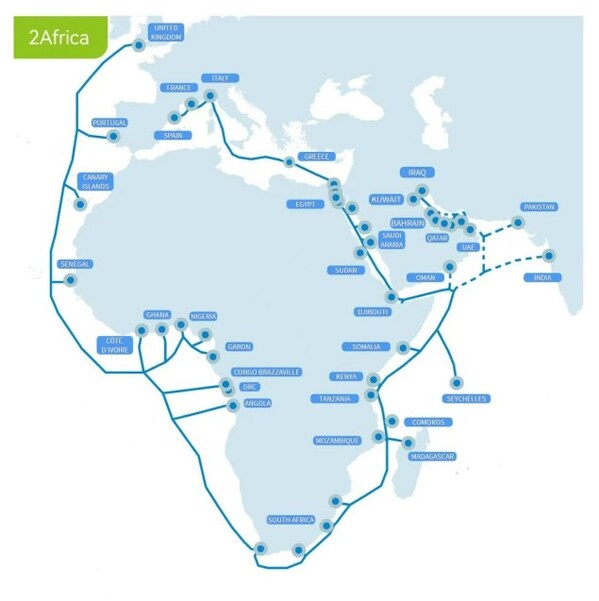 中国移动国际参与建设的2Africa海底光缆主干系统完工,助力非洲数字经济发展(图2) 中国移动国际参与建设的2Africa海底光缆主干系统完工,助力非洲数字经济发展(图2)